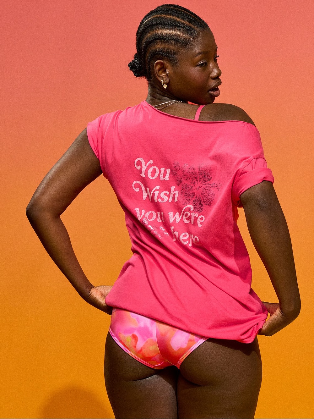 PINK Victoria's Secret Hot Pink Logo Tee